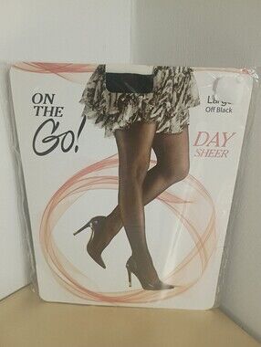 On The Go Womens Large Size Day Sheer Pantyhose Off Black